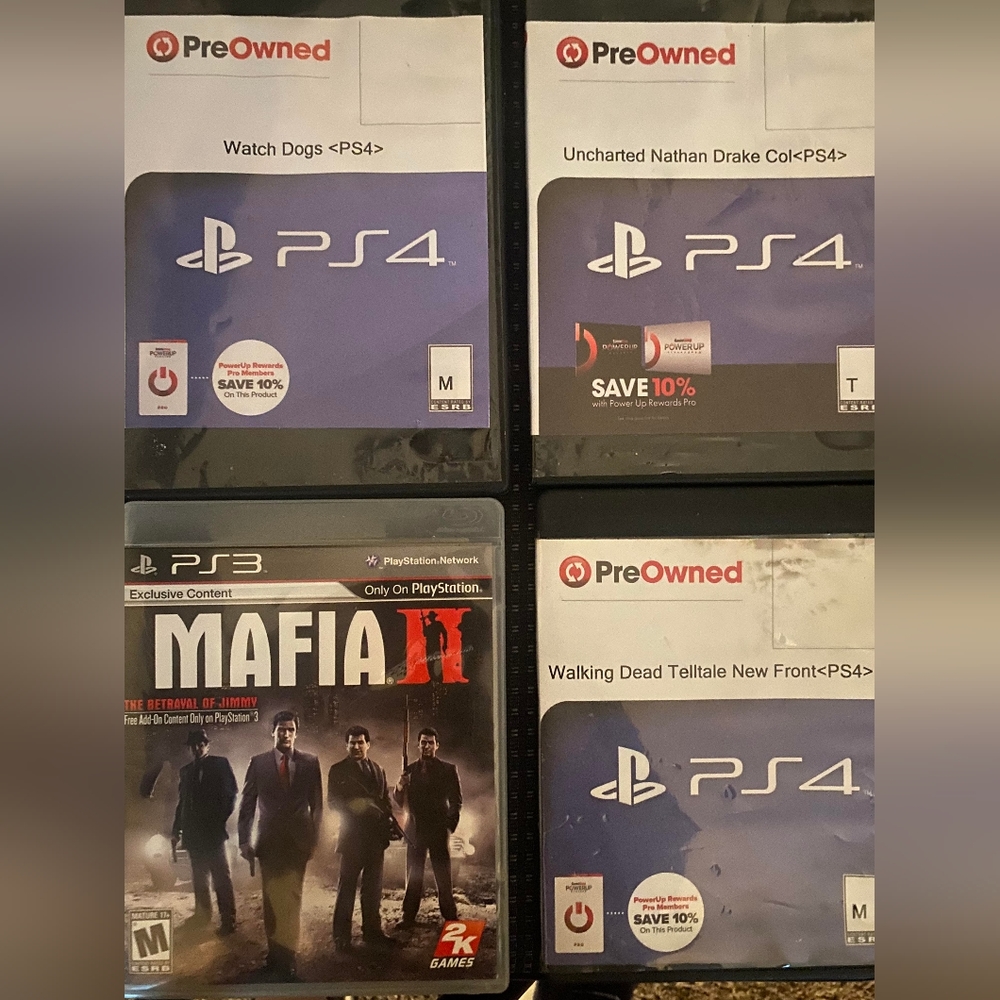 PS4 video games.